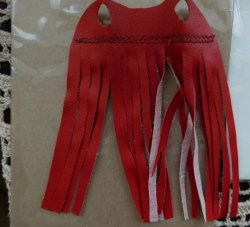 CLONE BARBIE DOLL VINTAGE LONG RED FRINGED VINYL HIPPIE VEST